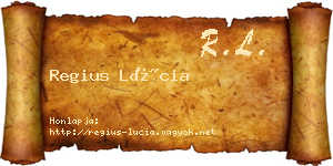 Regius Lúcia névjegykártya